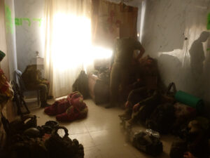 Inside the apartment - house in defense