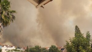 Golan Heights fire today from Katzrin