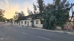 The side of the hanger. which was added later than the original building time