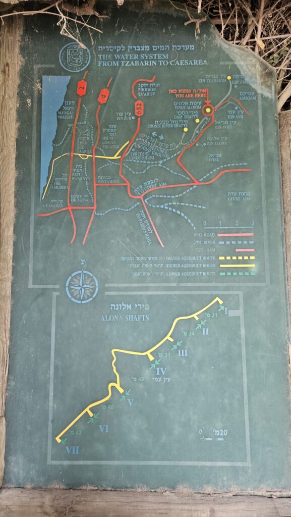And a map of the water system from Tzabrin spring to Ceasrea