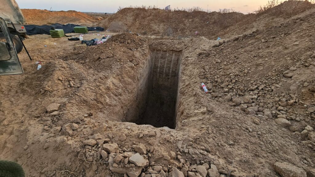 Excavator digging for a tunnel 