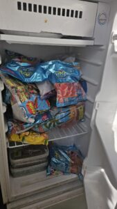 My Rasap (Company Sergeant major) refrigerator packed with gummy candies and ready for the upcoming round