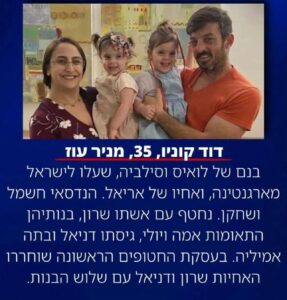 David Cunio, 35 years old, Nir Oz - agreement