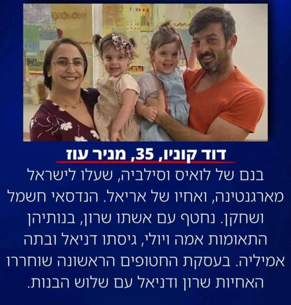 David Cunio, 35 years old, Nir Oz - agreement