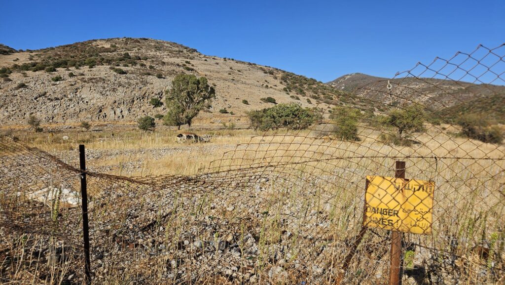 The minefield on Shi'on stream and an abandoned car in. The rumor is that one tried to commit suicide by driving his car into the minefield, but it did not blow up - just got stuck.