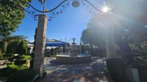 The peace Garden - the water fountain in the middle - visit in Ghajar
