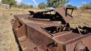 Panzer IV Syrian tank (bought after WWII) that was hit during War on the Water between Israel and Syria. - Top view