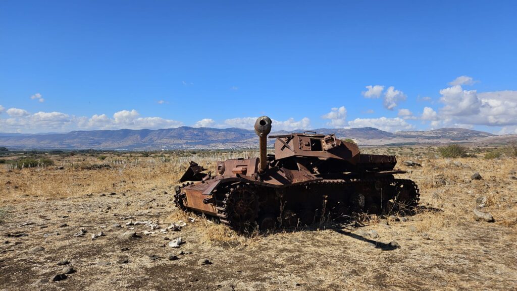 Panzer IV Syrian tank (bought after WWII) that was hit during War on the Water between Israel and Syria. - General view