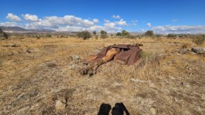 This a StuG III assault gun in a ditch hiding it from south, where the Israelis forces have been located.- Another tank?