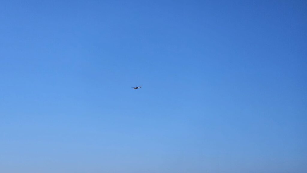 Military Helicopters were running north and south along the shore  - Hof HaSharon National Park