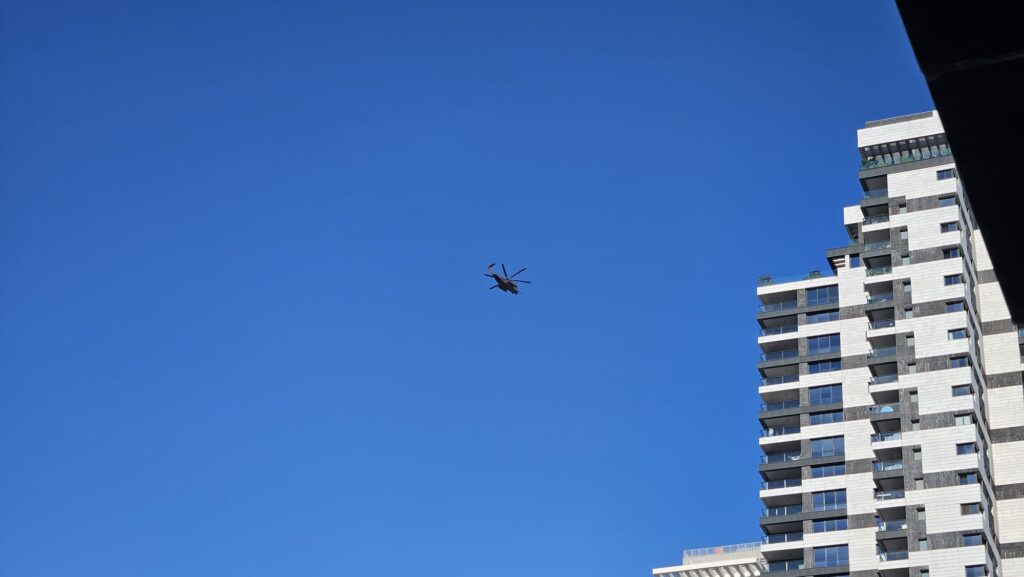 The helicopter of one of the hostages