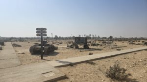 Some of Mizpe Revivim old agriculture equipment and among it the tractor that was brought here on the first day and a D-2.