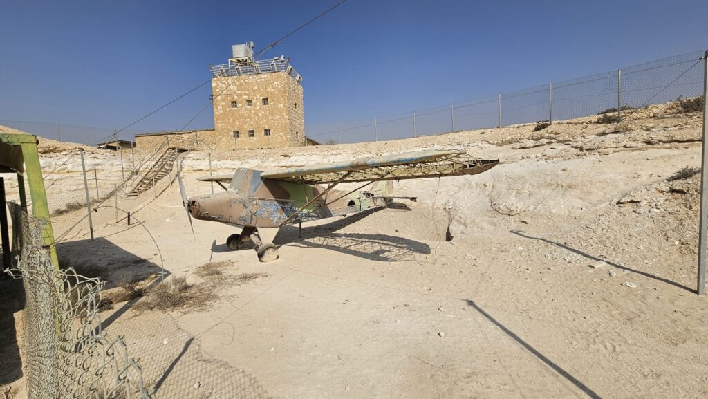 The Auster - A light, single-engine Auster airplane that first landed at Revivim in 1945. This type of plane, which was known as a "Primus" in the Palmach, was primarily used for delivery of mail and supplies, and, in cases of emergency, for rapid evacuation of the sick or wounded. It was also used fort aerial reconnaissance and photography.