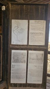 Kublanov's hut - Dov Kublanov was a Halutz (pioneer) and a member of the "Work Brigades". He worked as a engineer in the Water Department of the Jewish Agency and was instrumental in draining the Kabara swamps (Ma'agan Michael) In the years 1944-1947 he planned and oversaw the construction of a floodwater catchment system at Revivim. The work was carried out by Revivim members, alongside workers from "Solel Boneh". From 1944 to 1945 Kublanov lived in this hut away from his family who remained in far off Pardes Hanna.