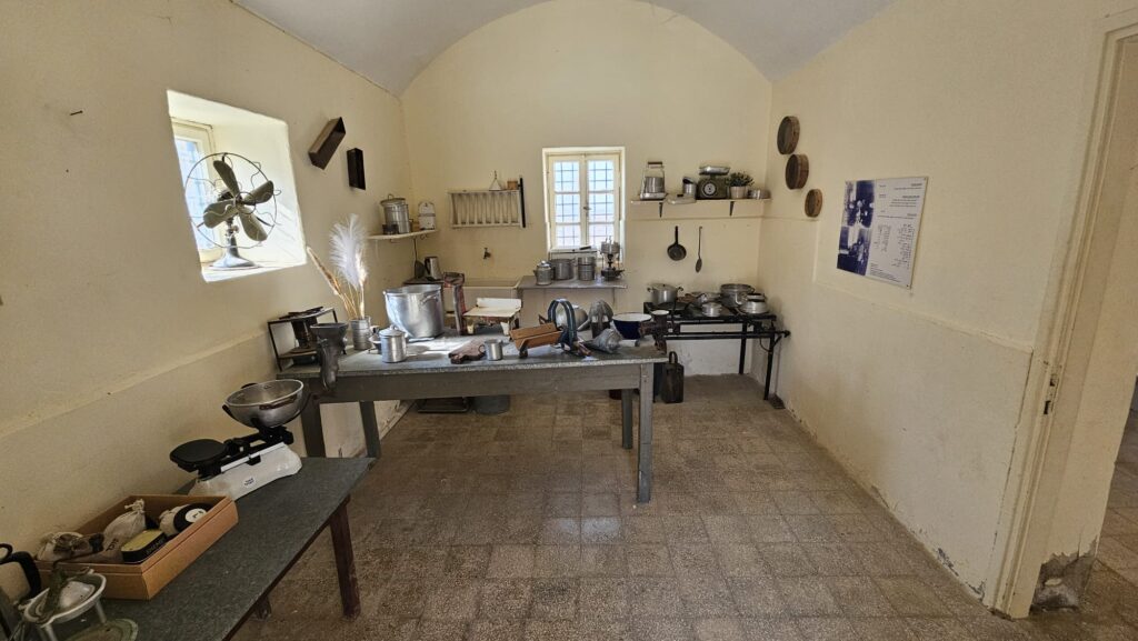 The kitchen and dining room