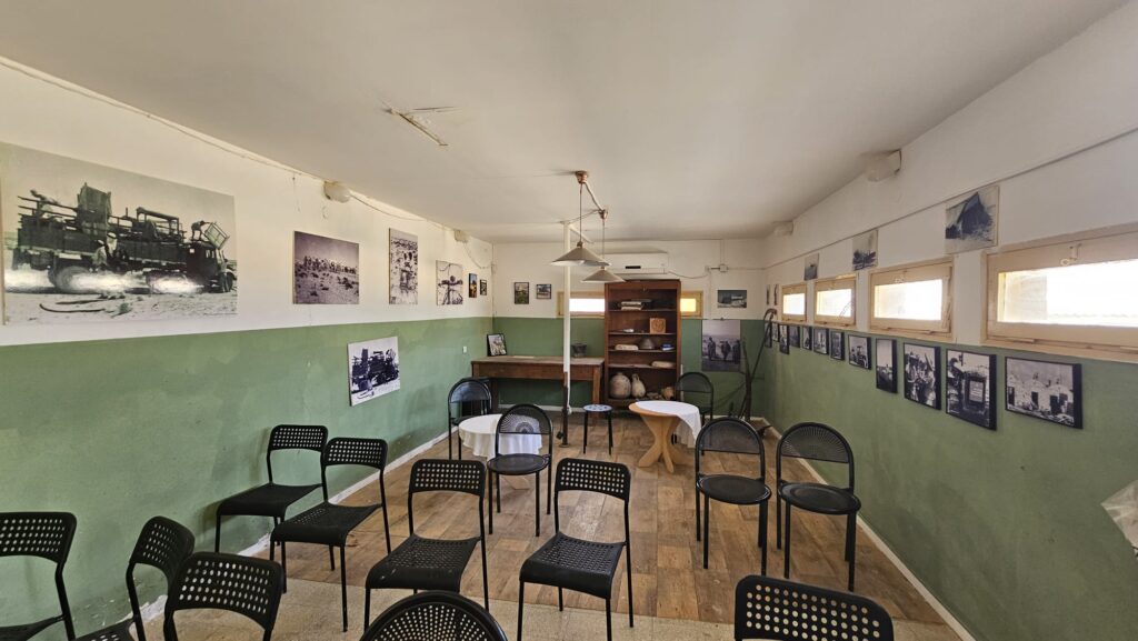 The first stories room - with short videos of the first days of Mizpe Revivm