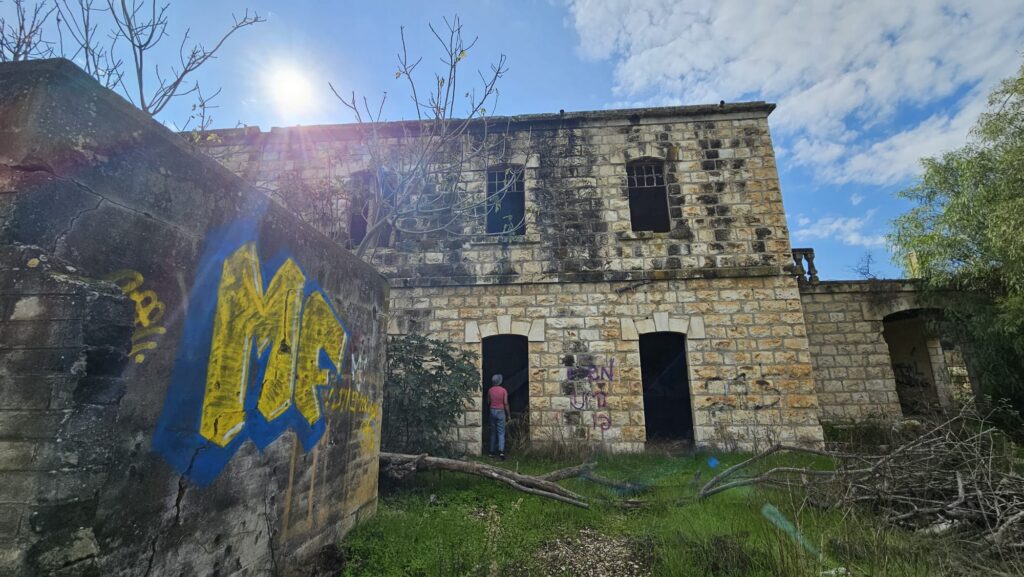 The front and the door to the staircase