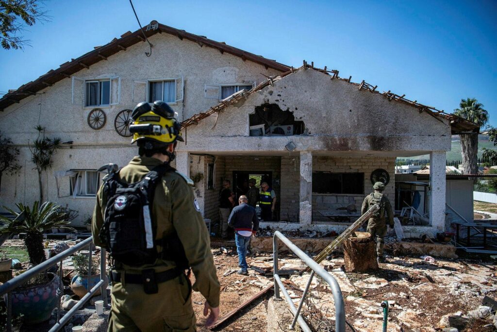 The results of the hit in Kfar Yuval above (Source: Haaretz.co.il)