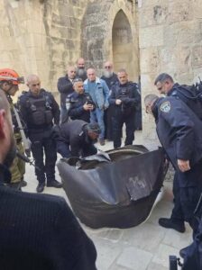 The  interception fragments down on the entrance to the church, shows you how big it is (Source: Gloz111 at X) - Holy sites