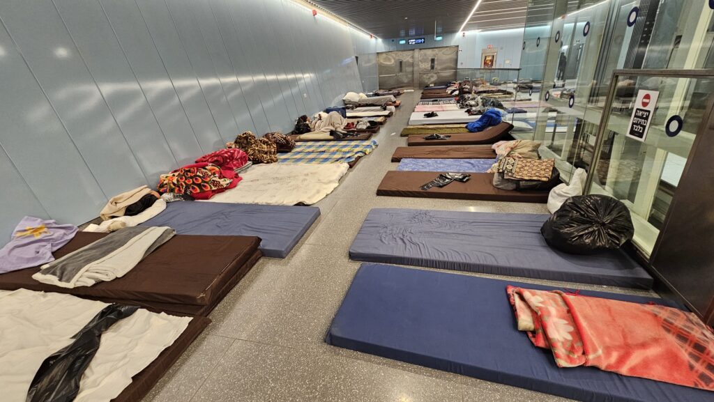 Tel Aviv Light Railway Bialik Station that is now used as a shelter, hosts some activities during the days. - Life under war