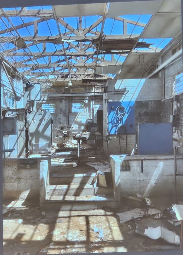 The building before and during renovation