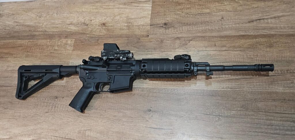 OR-4 with the Mepro M5 sight on it