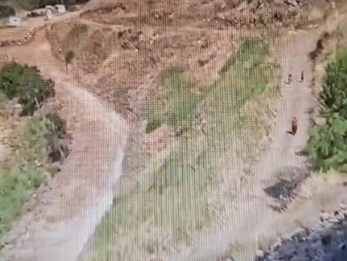 Civilians crossing the border