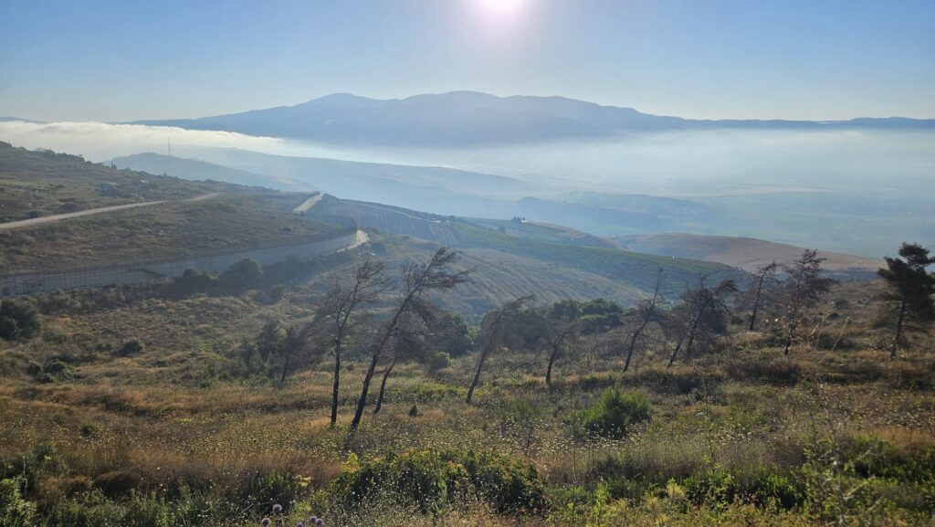 Hula Valley on sunrise (on the left you can see the Hasbani valley) when we are far from the war