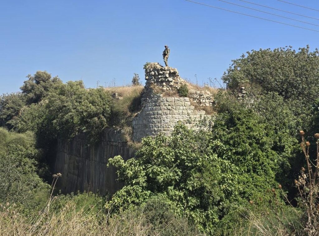 A soldier on the north-west corner