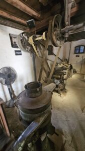 The machinery inside the oil mill