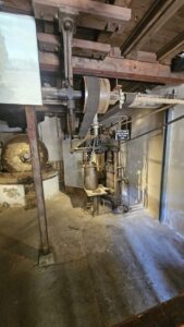 The machinery inside the oil mill