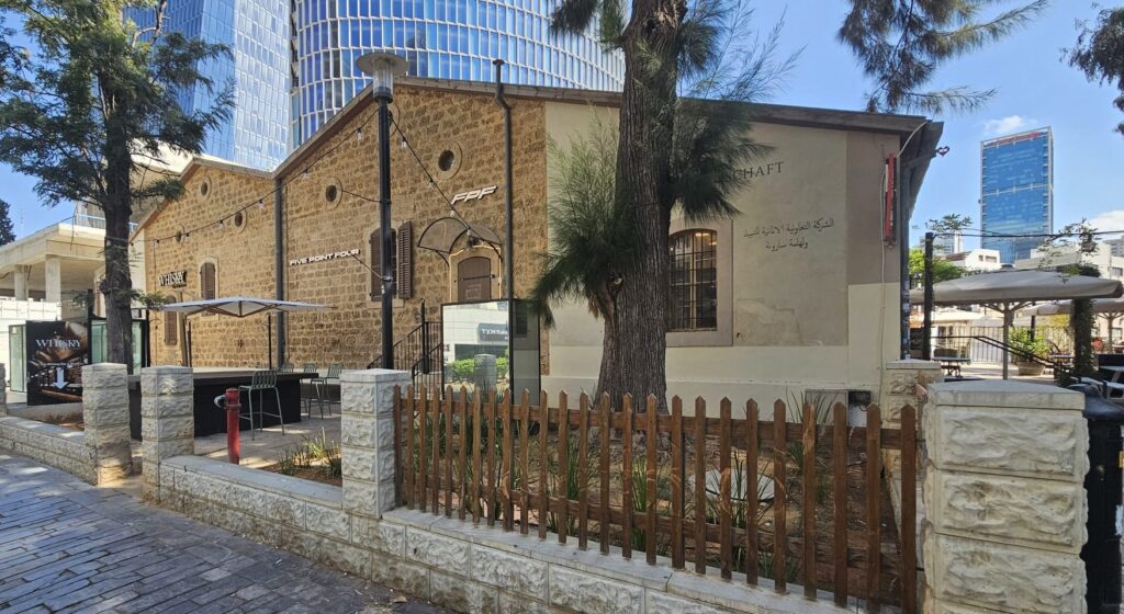 The winery from which the tunnel start and now hold shops and underground whiskey bar  - Sarona Park