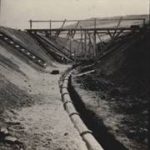 The original picture of the trench and the formwork (Pics: right & left - middle - Wikipedia Mekorot Archive)